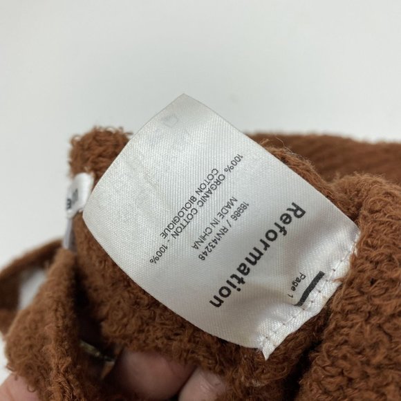 Reformation Knit Isle Teddy Crop Top Brown Small - Picture 5 of 7